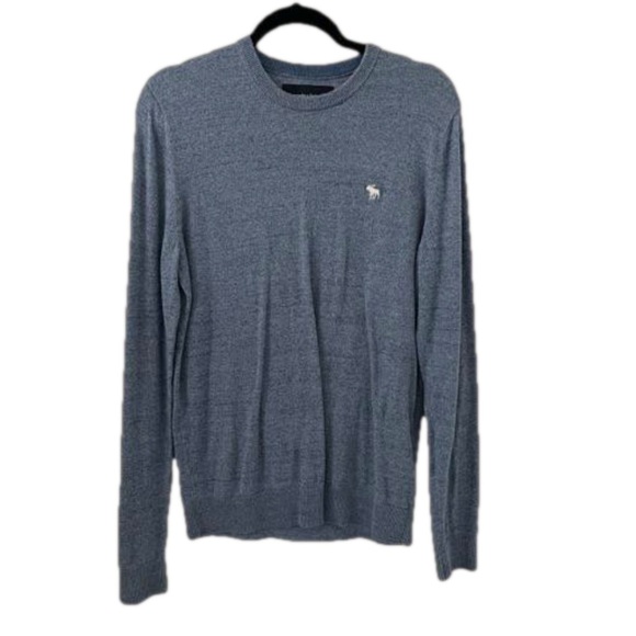Abercrombie & Fitch Blue Long Sleeve Crewneck Sweater Size Medium Ribbed - Picture 1 of 5